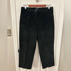 Bushwacker Size 16 Suede Black Cropped Pants